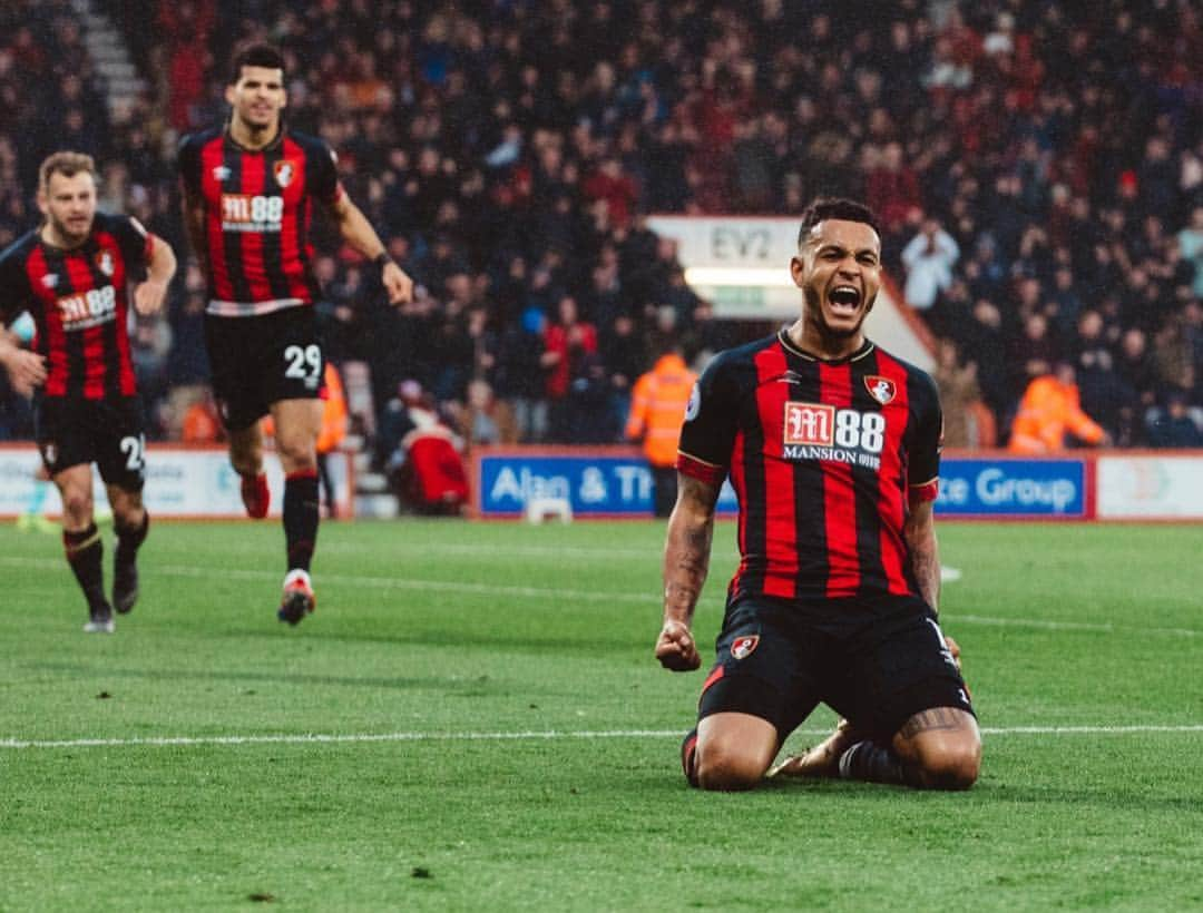 AFCボーンマスさんのインスタグラム写真 - (AFCボーンマスInstagram)「Into double figures for the season... 💥 #MondayMotivation from @iamjoshuaking 🙌🙌 #afcb 🍒」3月18日 18時43分 - afcb