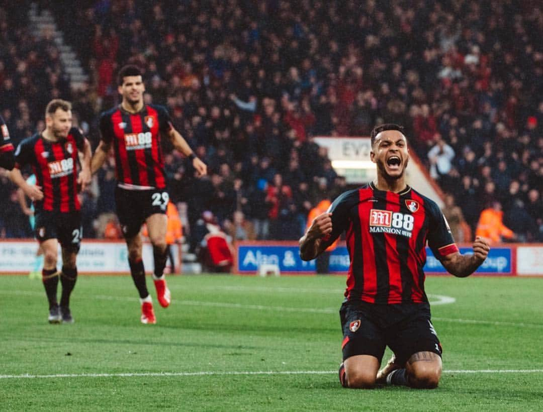 AFCボーンマスさんのインスタグラム写真 - (AFCボーンマスInstagram)「Into double figures for the season... 💥 #MondayMotivation from @iamjoshuaking 🙌🙌 #afcb 🍒」3月18日 18時43分 - afcb