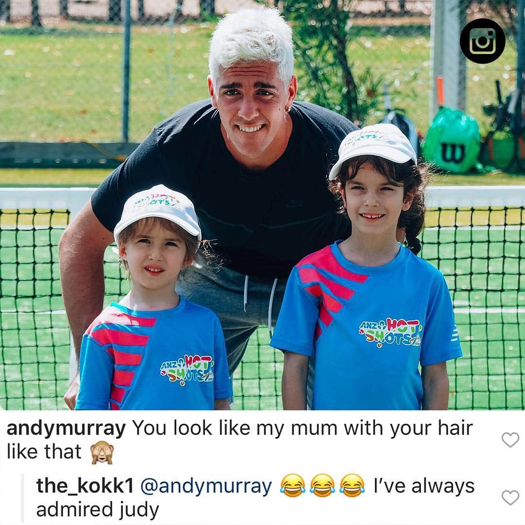 ATP World Tourさんのインスタグラム写真 - (ATP World TourInstagram)「Andy strikes again 😂 . @andymurray | 📸: @the_kokk1 . #Tennis #ATPTour #Murray #Kokkinakis #instasport」3月18日 19時50分 - atptour