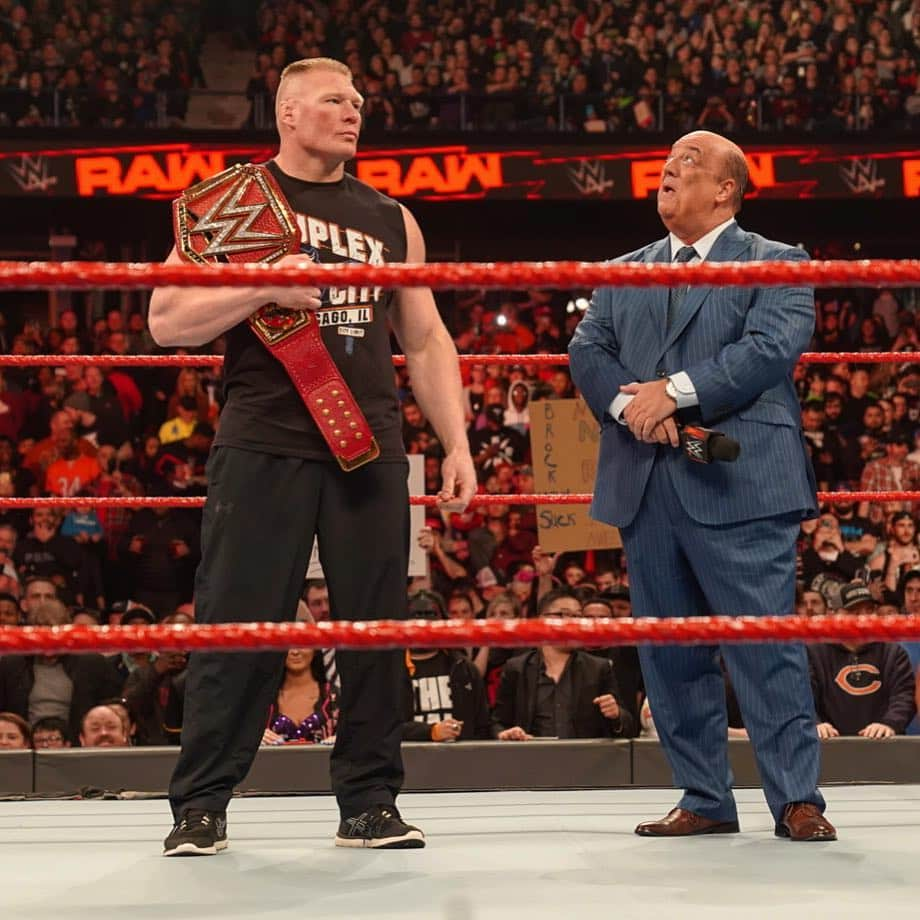 WWEさんのインスタグラム写真 - (WWEInstagram)「#BrockLesnar and @paulheyman have arrived at Monday Night #Raw in #Chicago!  How will @wwerollins respond?」3月19日 9時06分 - wwe