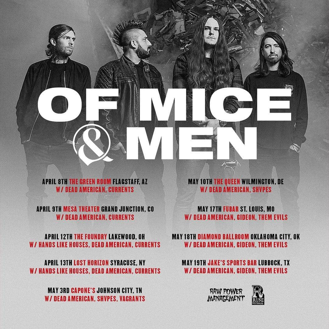 Of Mice & Menさんのインスタグラム写真 - (Of Mice & MenInstagram)「‪Excited for our upcoming US shows!! 🤘😆🤘‬ ‪ • Get your tickets now @ OFMICETICKETS.COM‬」3月19日 1時54分 - omandm