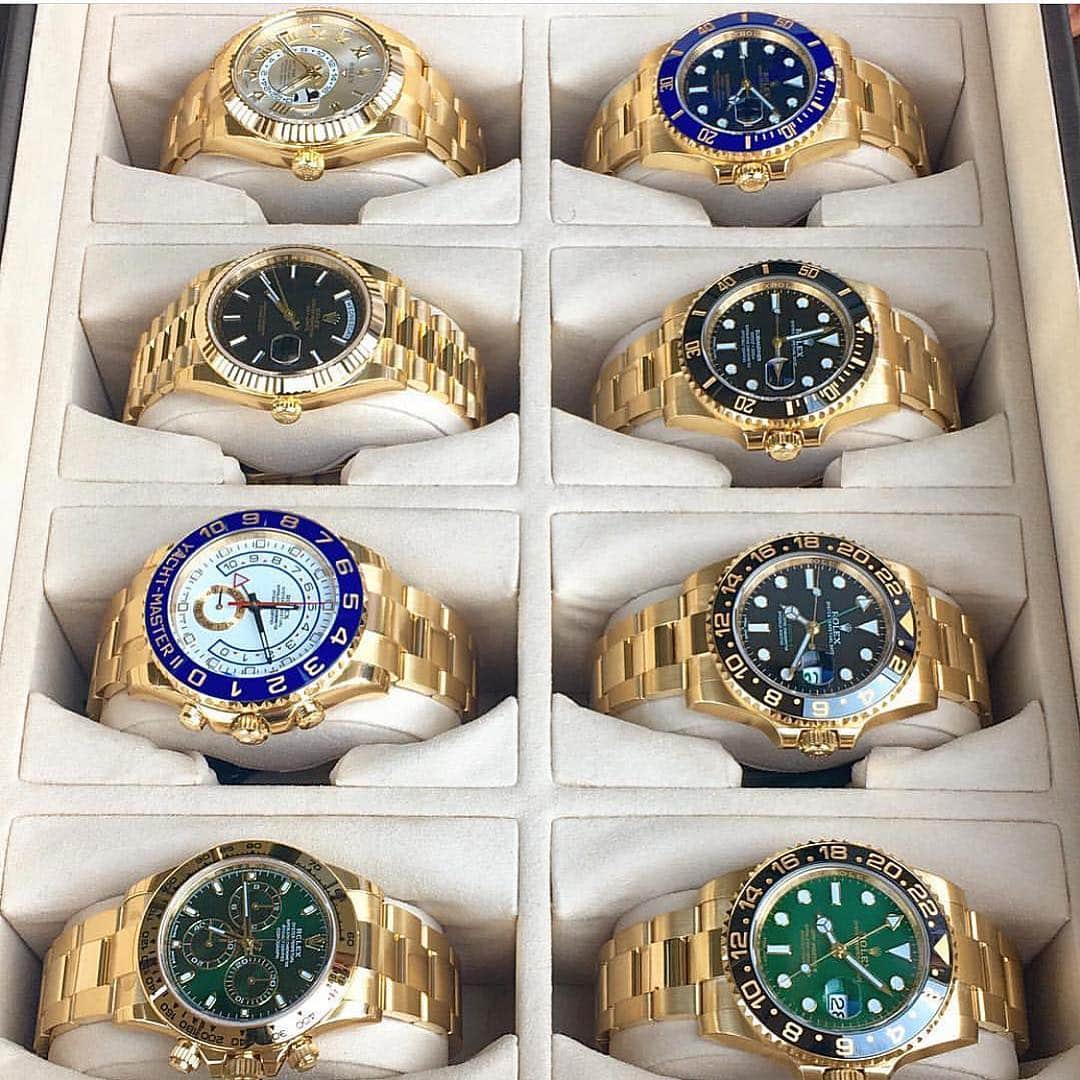 Daily Watchさんのインスタグラム写真 - (Daily WatchInstagram)「Box of Yellow Gold Rolex Watches 😋 Which is your favorite? Photo by @rolexshow_israel」3月19日 2時19分 - dailywatch