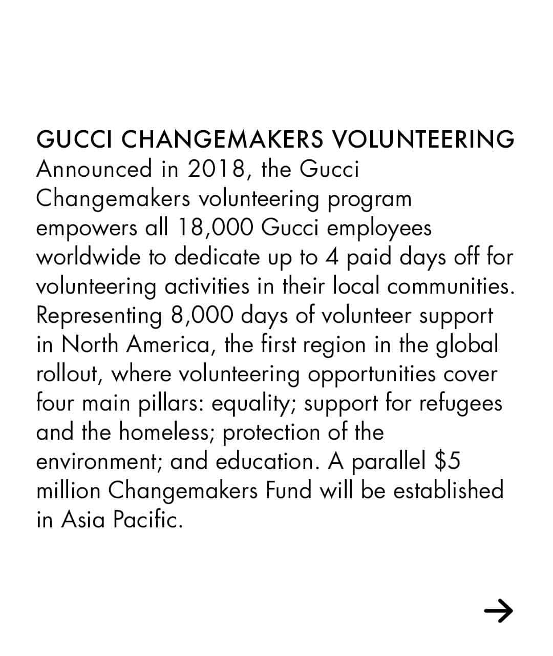 グッチさんのインスタグラム写真 - (グッチInstagram)「Announcing #GucciChangemakers, a community fund and scholarship program for North America alongside a global volunteering program.」3月19日 3時48分 - gucci