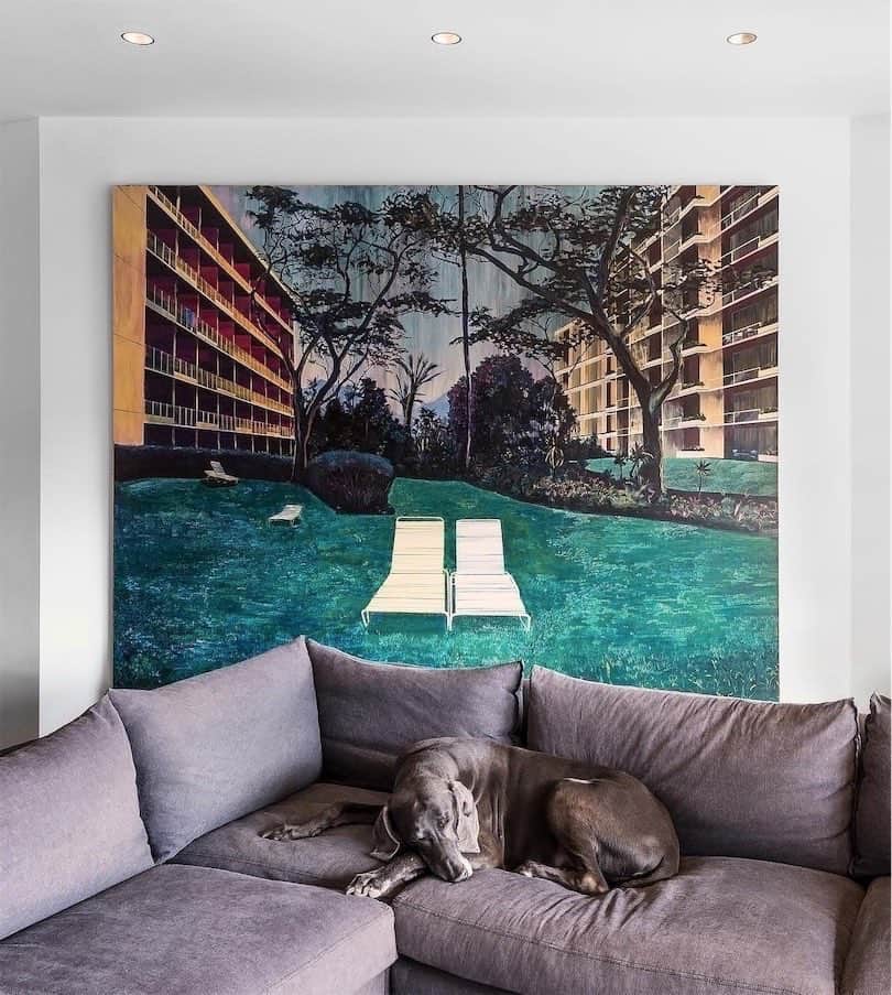 Robert Bingamanのインスタグラム：「This painting from 2011, now on the walls of the @_hufft family’s #showhouse, will always be very special to me. Its dimensions were dictated by the limits of the studio I built in my backyard with my dad.」