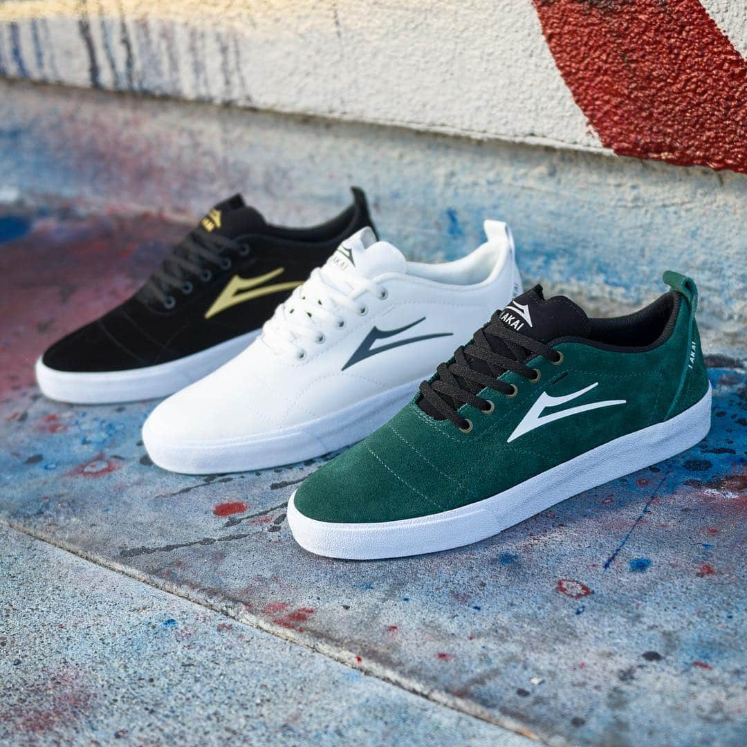 ラカイリミテッドフットウェアさんのインスタグラム写真 - (ラカイリミテッドフットウェアInstagram)「Lakai Bristol Spring ‘19 line-up Pine and Black/Gold Suede, White Leather Available now at finer shops and Lakai.com #Lakai #LakaiBristol」3月19日 10時42分 - lakailtd