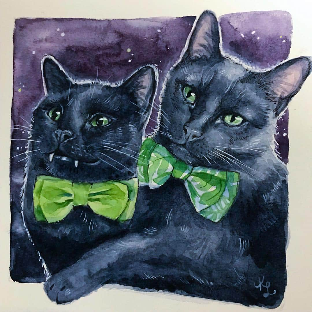 セルジオさんのインスタグラム写真 - (セルジオInstagram)「When our favorite pet portrait artist @katie.laughter nails a custom watercolor of us. And it’s even better in person!!! #nailedit #sotalented 🎨 . . Check out her page and give her a follow‼️😊 . . #petportraits #petportraitartist #catart #artwork🎨 #portraitpainting #watercolor_art #portraitpainting #igcats #igkitty #catsofig #myfurbabies #catmom #catloversclub #catsofinsta #rescuecats #cutecats #happycats #paintmelikeoneofyourfrenchgirls」3月19日 7時14分 - monkandbean