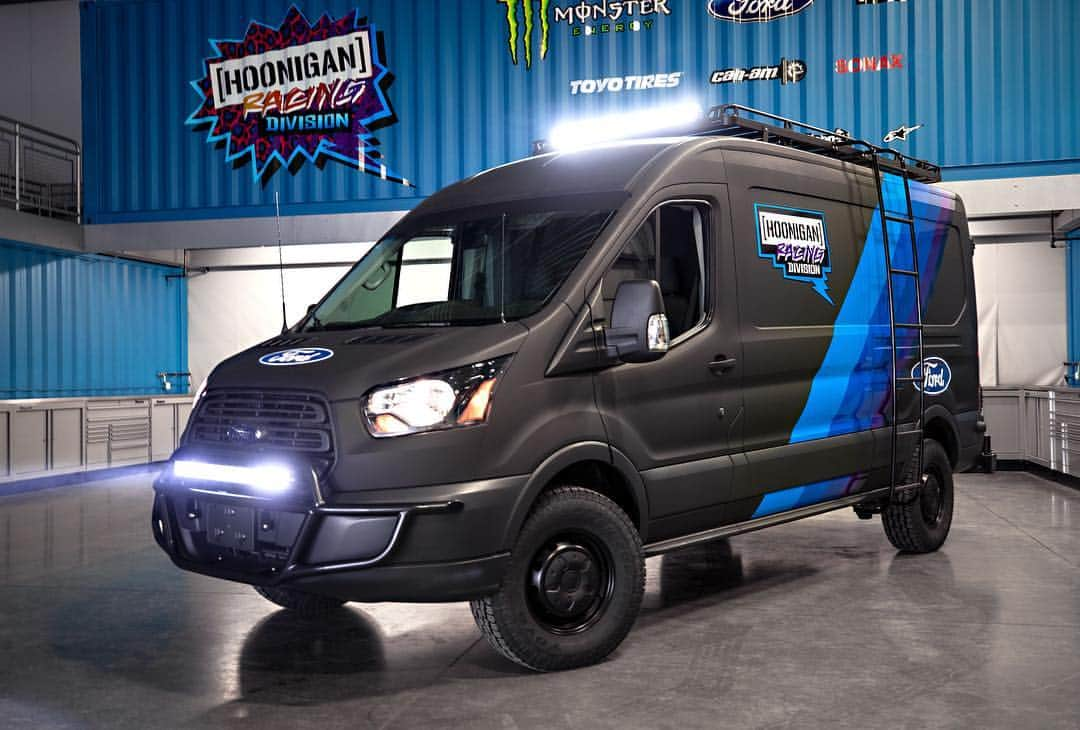 ケン・ブロックさんのインスタグラム写真 - (ケン・ブロックInstagram)「Hauling a rally team around the world takes a tough vehicle that's ready for any terrain or weather condition. We upfitted our Ford Transit service vans with real 4x4, a 2" lift, meaty Toyo truck tires, ultra-bright Rigid light bars and a tea kettle. Wait, what? Yep! Watch the video via the link in my bio and see why. #TeaTime #FordTransit #CossieWorldTour」3月19日 8時49分 - kblock43