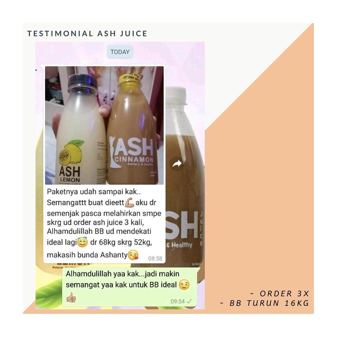 Ashantyさんのインスタグラム写真 - (AshantyInstagram)「Ingin badan tetap terjaga meskipun makan banyak? Yuk beli Paket Diet Sehat dari ASH Juice!  Cara mengkonsumsi Paket Diet Sehat: 1. Kocok ASH Lemon, minum 1-2 sdm (dianjurkan minum dengan air hangat untuk hasil yang maksimal) 2. Beri jeda 15 menit 3. Kemudian minum ASH Juice / ASH Cinnamon 1-2 sdm  Info dan Pemesanan:  WA2: ‪0878 7890 5088‬(Indah) WA3: ‪0878 8009 7722‬(Yanti) WA4: ‪0819 3211 1012‬(Nabilla) WA5: 0812 9775 1044 (Adel) WA6: 0812 979 8253(Senwa)  Halal MUI P-IRT Sari Lemon Asli  #ASHJuice #ASHLemon #ASHCinnamon #dietary #healthy #detoxification #healthyjuice #dietbusui #dietsehatASHJuice」3月19日 18時46分 - ashanty_ash