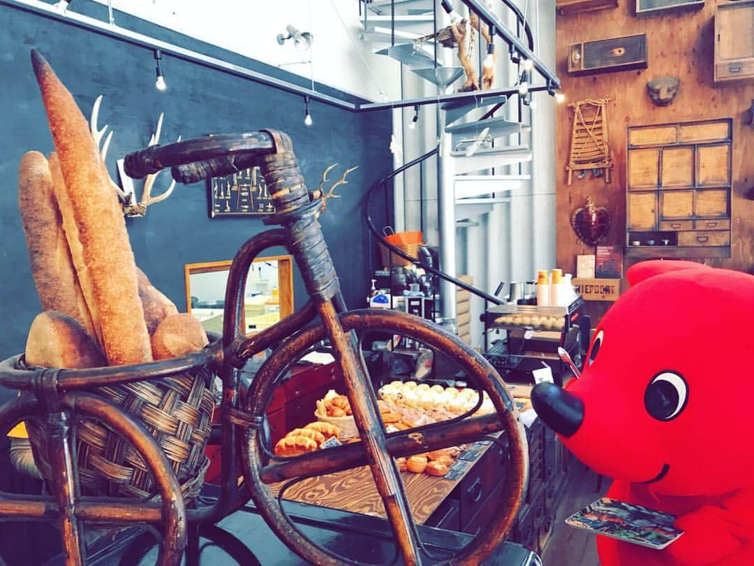 チーバくんさんのインスタグラム写真 - (チーバくんInstagram)「はやくパンたべたいナ〜🍞 #パン  #自転車  #くっついてる ！ #タイヤパン  #コーヒー  #ぴったしの自転車🚲  #チーバくん  #chibakun  #千葉県  #chiba  #千葉市  #BoulangerieLePort  #ブーランジェリールポール  #しろきや自転車館」3月19日 11時50分 - chibakun0111