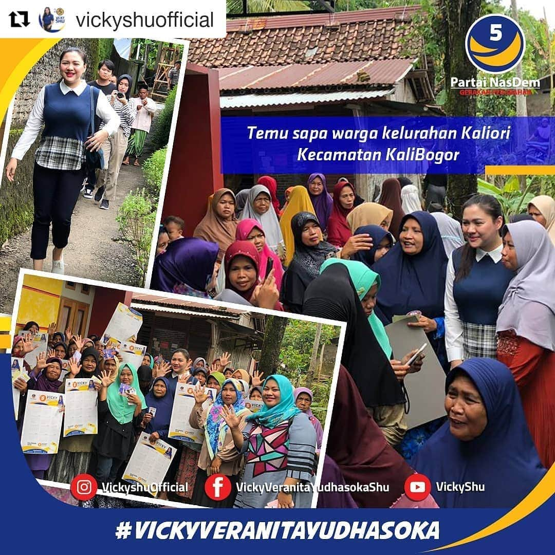 Vicky Shuさんのインスタグラム写真 - (Vicky ShuInstagram)「#Repost @vickyshuofficial (@get_repost) ・・・ Beberapa waktu lalu saya bertemu sapa dengan ibu-ibu warga Kelurahan Kaliori, Kecamatan KaliBogor, Kabupaten Banyumas  Senang sekali saya saat datang disambut dengan ramah dan senyum sumringah. Banyak juga perbincangan dan harapan yang diungkapkan hari itu. Semua untuk Banyumas yang lebih baik tentunya  Terima kasih atas sambutan hangatnya, Ibu. Semoga ada kesempatan untuk perjumpaan di lain waktu  #VickyVeranitaYudhasoka #VickyShu #nasdemno5 #vickynomor5 #NasDem #Banyumas #jawatengah  #5edulurevickyshu  #5rikandineinyong」3月19日 13時43分 - vickyshu