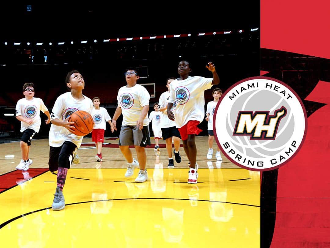 Miami HEATさんのインスタグラム写真 - (Miami HEATInstagram)「Looking for a way to spend Spring Break for those ages 6-17? Come hang out at @jrmiamiheat Spring Camp!  March 25 - March 29, 9-3:30pm at @slammiamiofficial. Visit the link in our bio for more information and registration.」3月20日 4時48分 - miamiheat
