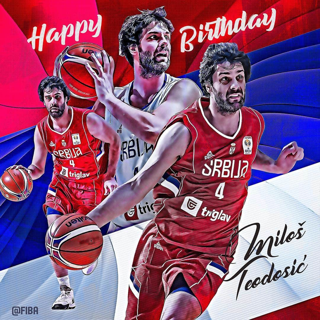 FIBAさんのインスタグラム写真 - (FIBAInstagram)「🎂 Happy Birthday @MilosTeodosic4 🇷🇸🎉 !」3月19日 20時04分 - fiba