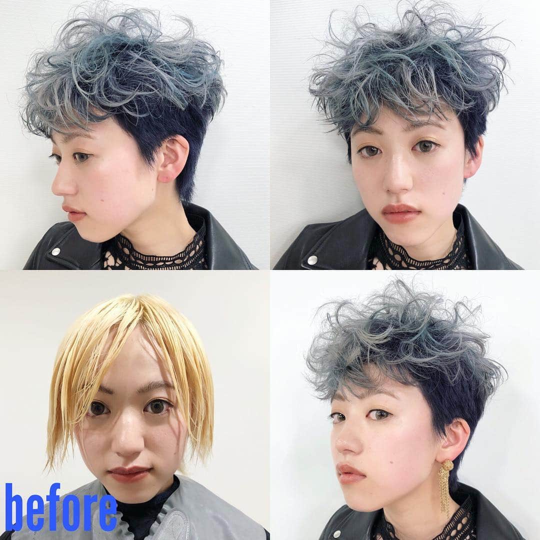 内田聡一郎さんのインスタグラム写真 - (内田聡一郎Instagram)「今日の東京にて資生堂さん主催のセミナー モデルビフォーアフター シルバーブルーなカーリーショート。 アルカリカラーと塩基性カラーでカラーは無限大。 #lecotokyo #LECO #セミナー ＃ビフォーアフター #プリミエンス #カラーミューズ #クリエイティブ #hair #hairstyles #hairstyle  #haircolor  #perm #permhair #color #shibuya #ヘア #ヘアスタイル #渋谷 #渋谷ヘアサロン #カーリーヘア #東京 #プリミエンス #資生堂 #shiseido #パーマ #カラー #ヘアカラー #デザインカラー #ColorMixology #資生堂プロフェッショナル」3月19日 20時27分 - soucuts