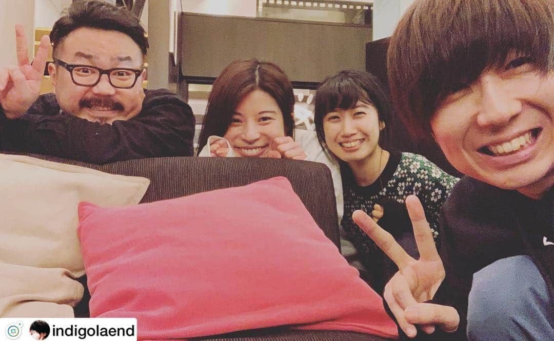 ほな・いこかのインスタグラム：「えのぴょん @indigolaend から拝借🐇久しぶりのゲスメンバー！レコーディング頑張っちゃう。」