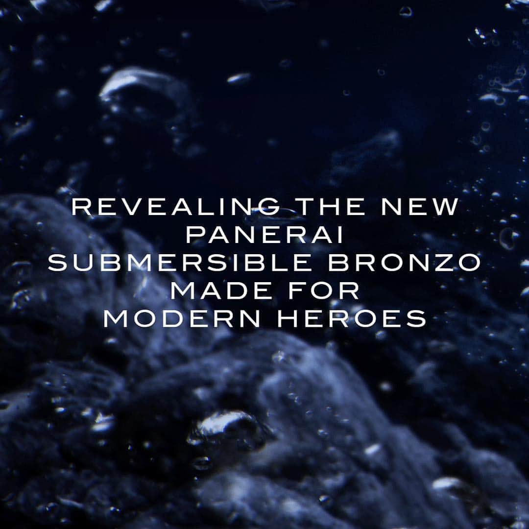 のインスタグラム：「Revealing the new Panerai Submersible Bronzo. Made for modern heroes.  Discover it in the link in Bio.  #Panerai #PaneraiBronzo #PaneraiWatches #Sportwatch #Laboratoriodiidee #Submersible #PaneraiSubmersible」