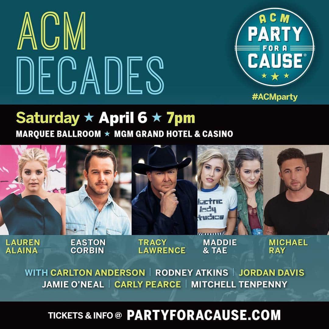 Maddie & Taeさんのインスタグラム写真 - (Maddie & TaeInstagram)「We can't wait to #ACMparty For A Cause!! Help us celebrate the hits of today and yesterday at ACM Decades on April 6 in Las Vegas with some of our favorite folks! Viva Las Vegas!」3月20日 0時31分 - maddieandtae