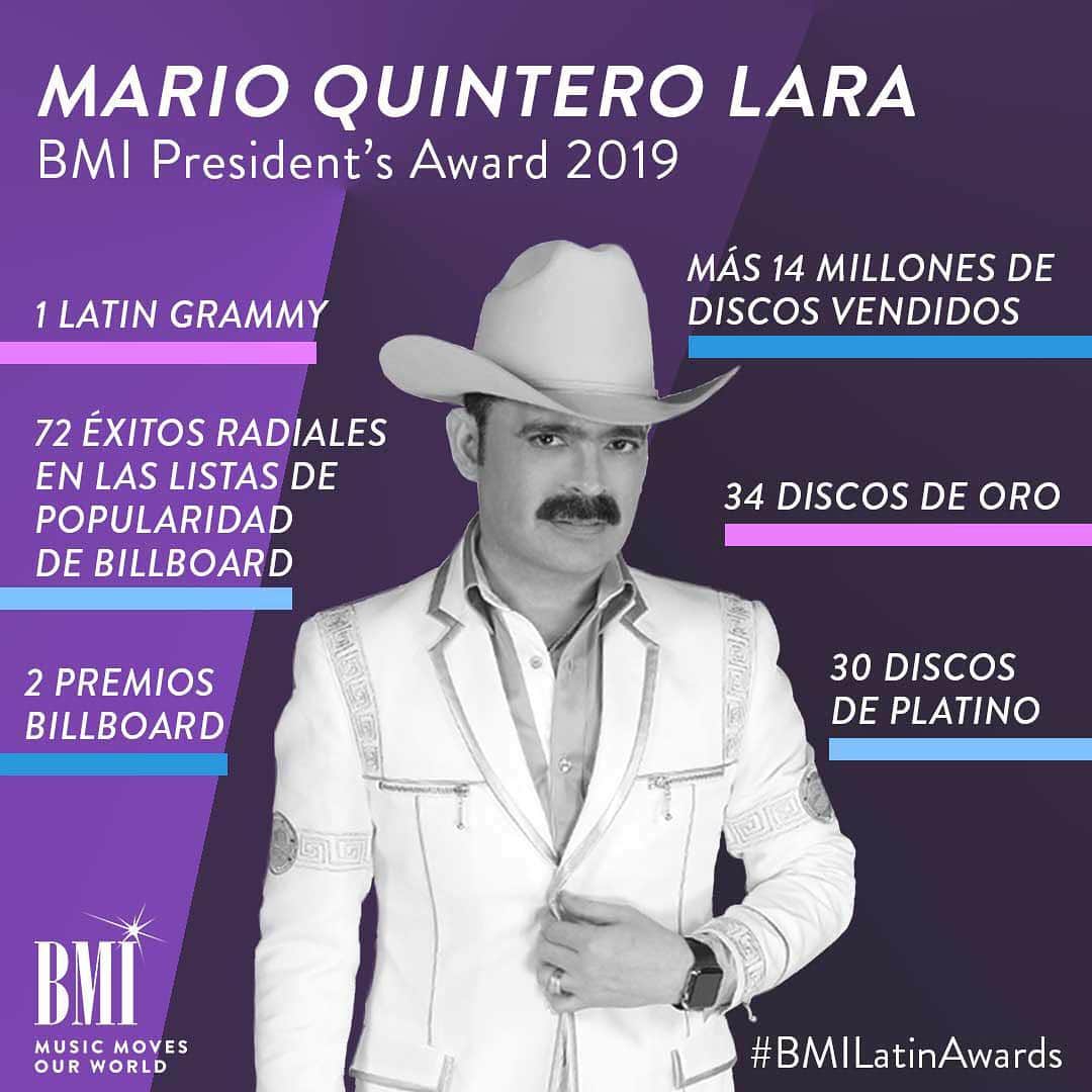 Broadcast Music, Inc.さんのインスタグラム写真 - (Broadcast Music, Inc.Instagram)「We can’t wait for tonight to honor Mario Quintero Lara of @lostucanesdetijuana and @sebastiankrys at our #BMILatinAwards. Here’s some facts about our President’s Award Recipient #MarioQuintero.」3月20日 2時54分 - bmi