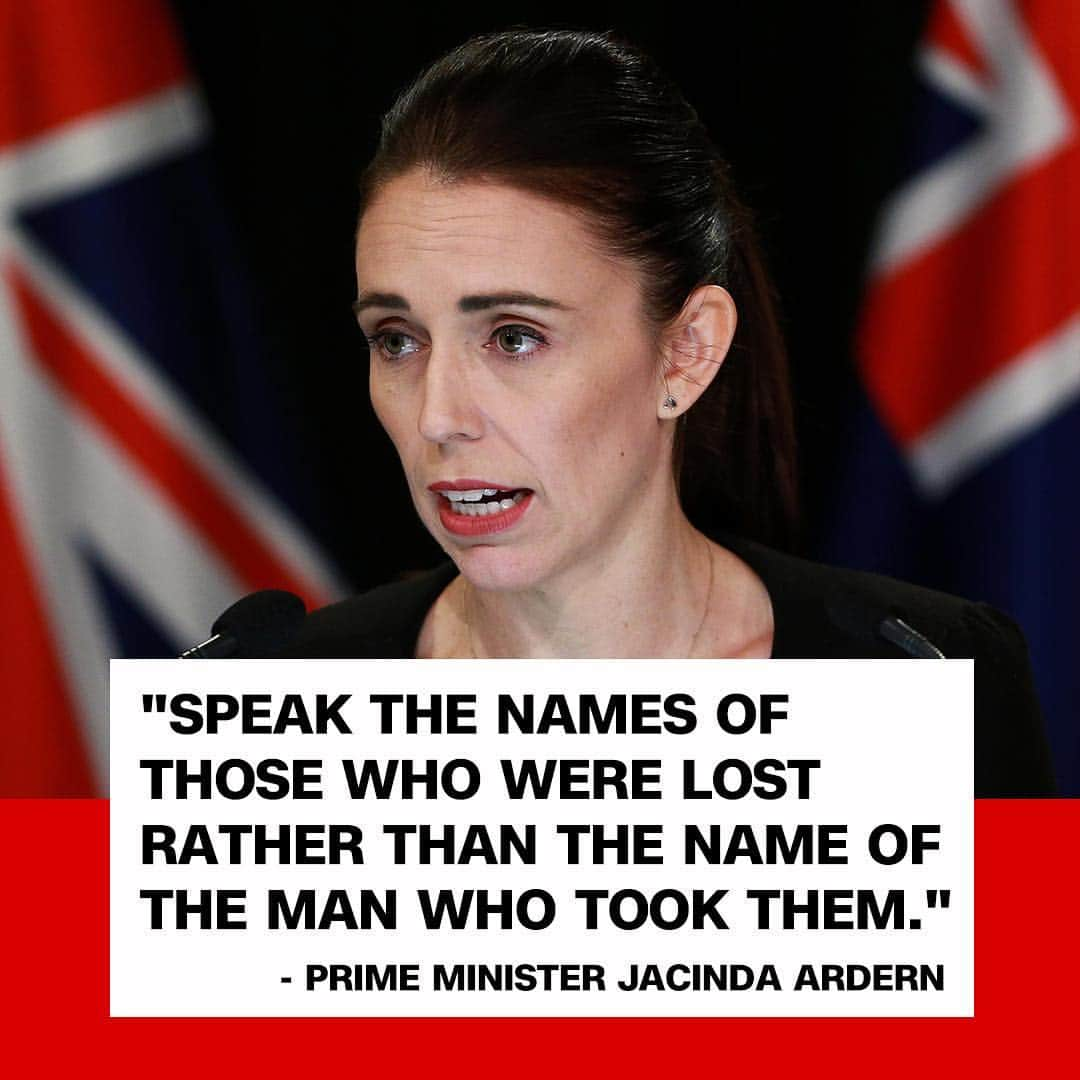 CNNさんのインスタグラム写真 - (CNNInstagram)「"He is a terrorist, he is a criminal, he is an extremist, but he will, when I speak, be nameless," said Prime Minister Jacinda Ardern to New Zealand's Parliament when referring to the suspected shooter in Friday's terrorist attack that killed 50 people. "Speak the names of those who were lost rather than the name of the man who took them. He may have sought notoriety but we in New Zealand will give him nothing — not even his name." (📸: Hagen Hopkins/Getty Images AsiaPac/Getty Images)」3月20日 3時03分 - cnn