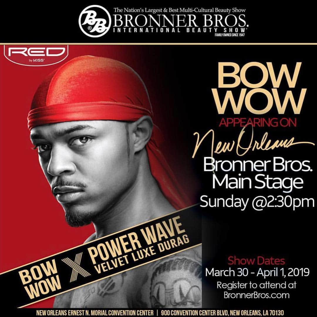 バウ・ワウさんのインスタグラム写真 - (バウ・ワウInstagram)「New orleans LA- March 31st Meet me at @bronnerbros international beauty show! #powerwave #durag plus the launch of my new products. Then later on that night meet me at @apresloungenola for my official B-Day after party! #cirocboybow🔵 #ad #guhhatl  SWIPE LEFT #nola @geewillie」3月20日 13時56分 - shadmoss