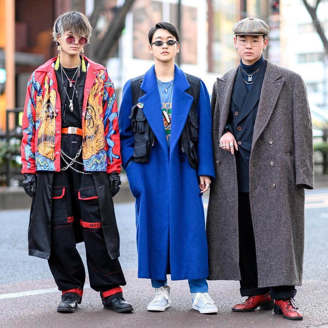 Harajuku Japanさんのインスタグラム写真 - (Harajuku JapanInstagram)「Japanese teens Ken (@ken.ahr), Tomoki (@tomo_0723_), and Rikuro (@1221rikurou) on the street in Harajuku wearing fashion by Marithe + Francois Girbaud, Lazy Hazy Planet, Jean Paul Gaultier, AnkoROCK, Avirex, Gucci, Nike, and vintage shops.」3月20日 5時39分 - tokyofashion