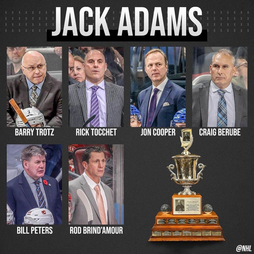 NHLさんのインスタグラム写真 - (NHLInstagram)「The competition for the Jack Adams Award is stiff! Who's getting your vote for coach of the year? 🤔」3月20日 7時15分 - nhl