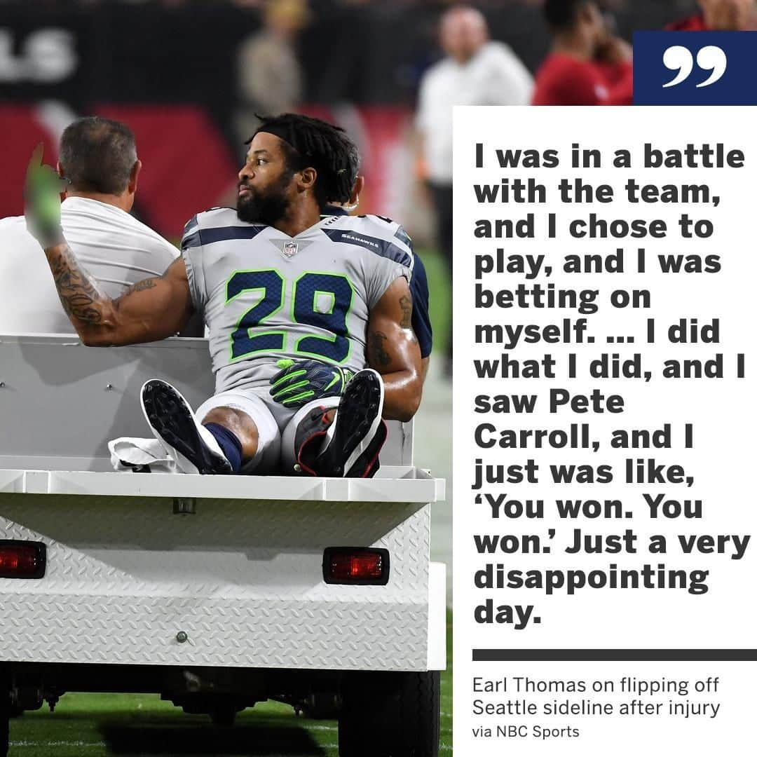 espnさんのインスタグラム写真 - (espnInstagram)「Earl Thomas revealed who his middle finger was intended for 👀 (via @ESPNNFL)」3月20日 9時30分 - espn