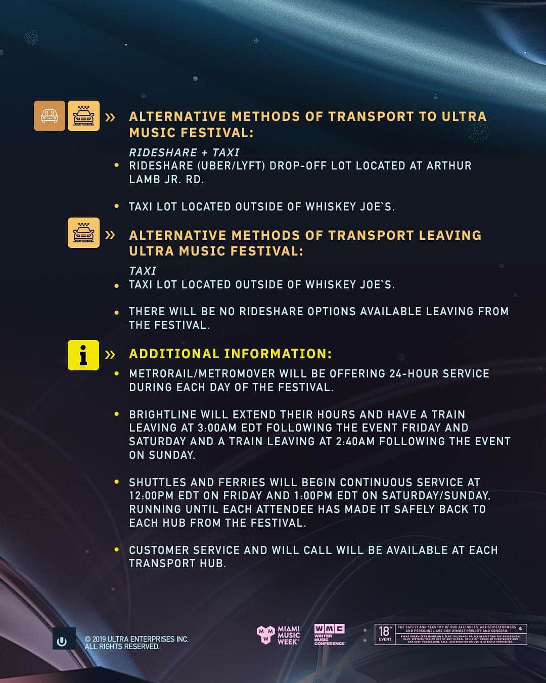 Ultra Music Festivalさんのインスタグラム写真 - (Ultra Music FestivalInstagram)「There will be no parking available on Virginia Key for #Ultra2019. For your convenience, we’ve prepared this Ultra Transport Guide to provide you more information about the multitude of transportation options available to use during the festival.  Learn more: UltraMusicFestival.com/transport」3月20日 9時56分 - ultra