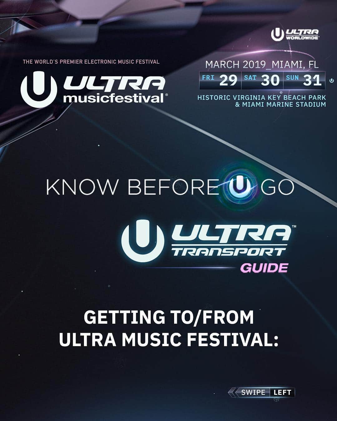 Ultra Music Festivalさんのインスタグラム写真 - (Ultra Music FestivalInstagram)「There will be no parking available on Virginia Key for #Ultra2019. For your convenience, we’ve prepared this Ultra Transport Guide to provide you more information about the multitude of transportation options available to use during the festival.  Learn more: UltraMusicFestival.com/transport」3月20日 9時56分 - ultra