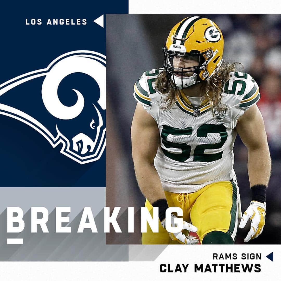NFLさんのインスタグラム写真 - (NFLInstagram)「@rams sign LB Clay Matthews to two-year deal worth a max of $16.75M. 📷: Aaron M. Sprecher/AP」3月20日 10時04分 - nfl