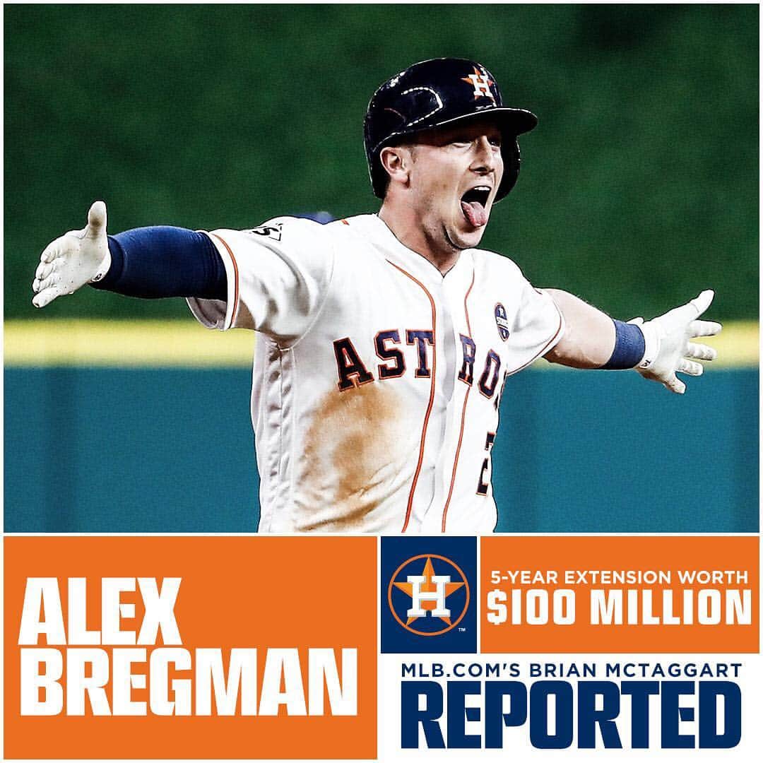MLBさんのインスタグラム写真 - (MLBInstagram)「@abreg_1 and the Astros agree to 5-year, $100 million extension, reports Brian McTaggart.」3月20日 11時28分 - mlb