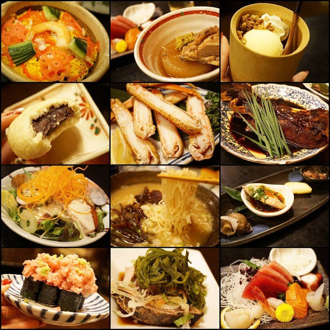 のインスタグラム：「コースとは思えないラインナップ、メインだらけ(*´罒`*) #磯春松 #特別コースメニュー #和食 #創作 #割烹 # #鮪 #中落ち #軍艦 #ちらし寿司 #玉子焼き #蟹 #鮪のかま #煮付け #大根の煮物 #お刺身 #魚介 #群馬グルメ #前橋居酒屋 #前橋グルメ」