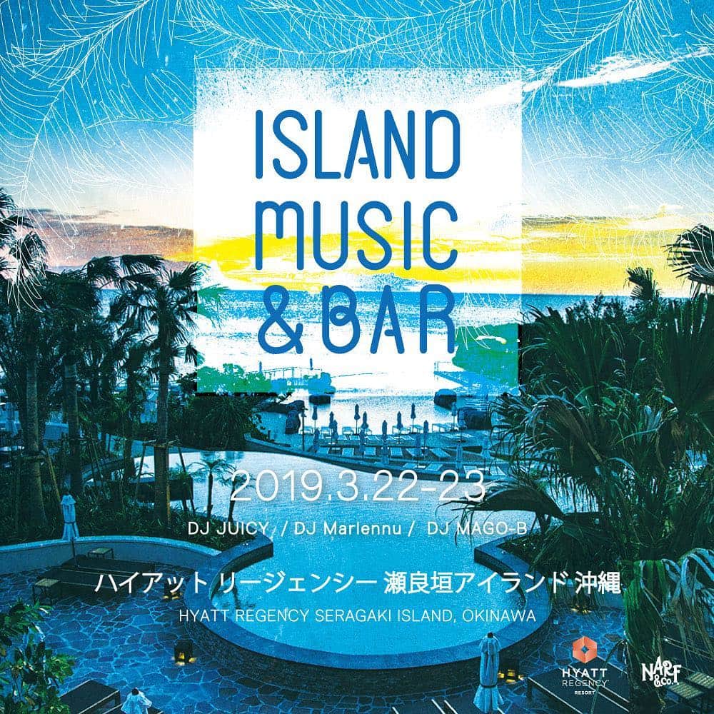 DJ mariennuのインスタグラム：「3/22.23 #hyattregencyseragakiisland のpoolpartyでDJします👙🏝🎧 宿泊者様向けのpartyですがpoolやbar利用のみの方もご参加頂けます🙌 ぜひ皆様遊びにいらして下さい❤️ @narf_co  DJs @dj_juicy0912  @dj_mago_b  @mariennu1202 ・ ・ ・ #okinawa #seragakiisland #hyattregency #dj #pool #poolparty」
