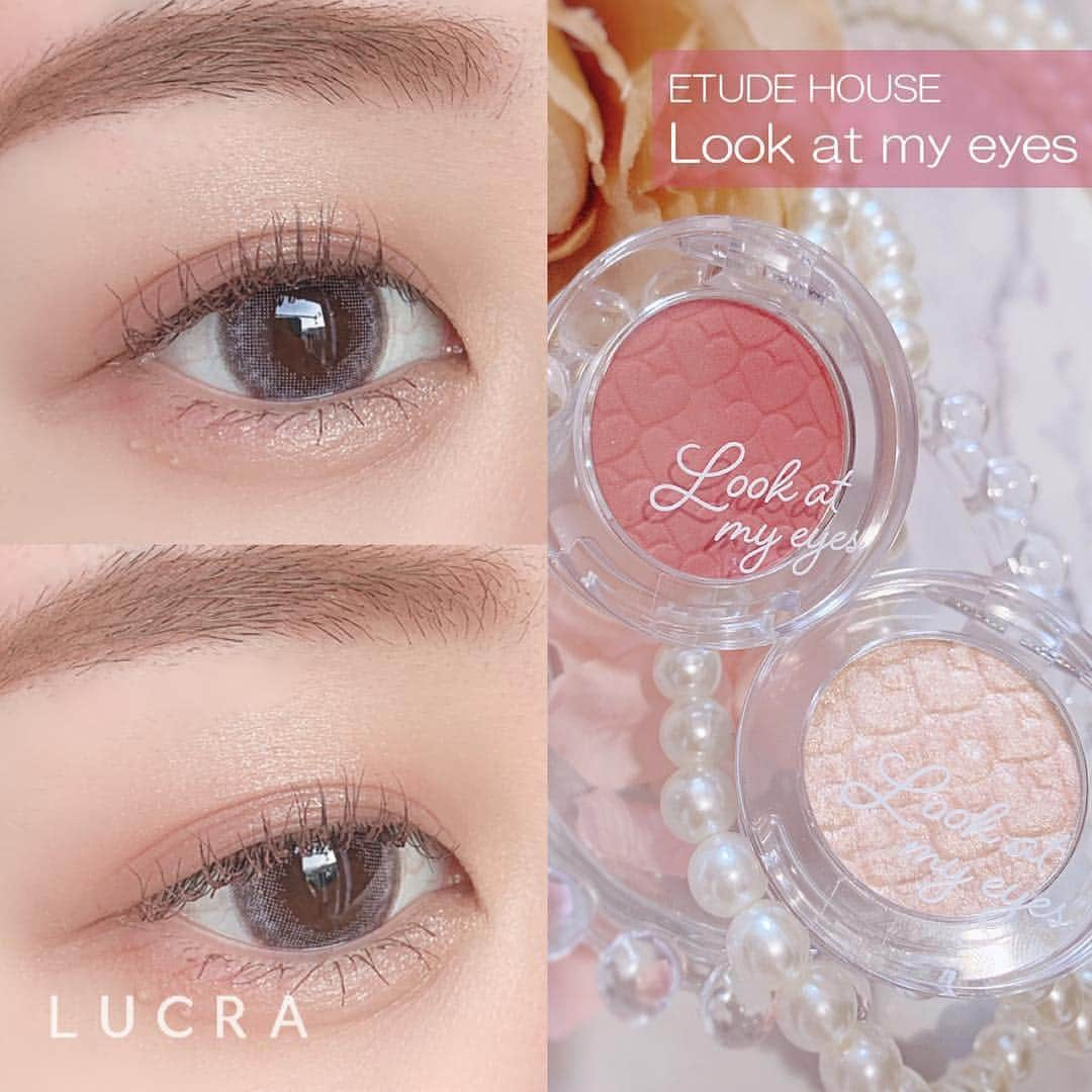 LUCRA（ルクラ）さんのインスタグラム写真 - (LUCRA（ルクラ）Instagram)「【 ETUDE HOUSE ルックアットマイアイズ 】﻿ ﻿ㅤㅤㅤ  エチュードハウスの単色アイシャドウ2色で時短＆春っぽいピンクメイク💕﻿ ㅤㅤㅤ ﻿ㅤㅤㅤ  使った物﻿ ﻿ㅤㅤㅤ ㅤㅤㅤ ♡アイシャドウ♡﻿ ETUDE HOUSE ルックアットマイアイズ﻿ 500円﻿ ﻿ㅤㅤㅤ  RD301﻿ 暖かいピンクカラー﻿ ﻿ㅤㅤㅤ  BE105﻿ 上品なベージュラメ﻿ ﻿ㅤㅤㅤ  良い点☺️﻿ カラーバリエーション豊富で発色も良くて見た目も可愛い👌﻿ RD301の方は落ち着いた感じのピンクカラーで旬！﻿ ㅤㅤㅤ  ㅤㅤㅤ ﻿ㅤㅤㅤ ♡アイライナー♡﻿ ラブライナー リキッドアイライナー ベイビーブラウン﻿ ﻿ㅤㅤㅤ  ㅤㅤㅤ ♡マスカラ♡﻿ ペリペラ インクカラーマスカラ 09pink tea brown﻿ ﻿ㅤㅤㅤ  ㅤㅤㅤ ♡ダブルライナー♡﻿ KATE ダブルラインエキスパート﻿ ﻿ㅤㅤㅤ  ㅤㅤㅤ ♡カラコン♡﻿ モテコン エアリーマンスリー エアリーラベンダー﻿ ﻿ㅤㅤㅤ  photo by @na.ma.co  ㅤㅤㅤ  LUCRA公式Instagram上で紹介させて頂くお写真を募集中！写真に#lucrajp をつけるかタグ付けして投稿してくださいね♡ ㅤㅤㅤ  #カラコン#カラーコンタクト #眉メイク#プチプラメイク#アイブロウ#プチプラ#プチプラコスメ #オルチャンフェイス #コスメ#メイク#眉毛#メイク動画#眉#カラコンレポ#キャンメイク#眉毛メイク#いいね返し#今日のメイク#3ce#etudehouse#韓国コスメ#春メイク」3月20日 18時06分 - lucra_app