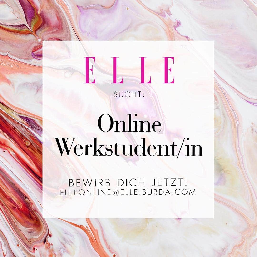 ELLE Germanyさんのインスタグラム写真 - (ELLE GermanyInstagram)「Wir suchen DICH! Hast du Lust, Einblick in die Arbeit einer Online-Redaktion zu bekommen, selbst Artikel zu schreiben und unser Social Media-Team mit deinen kreativen Ideen zu unterstützen? Dann schick deine Bewerbung an ✉️ elleonline@elle.burda.com」3月20日 18時55分 - ellegermany
