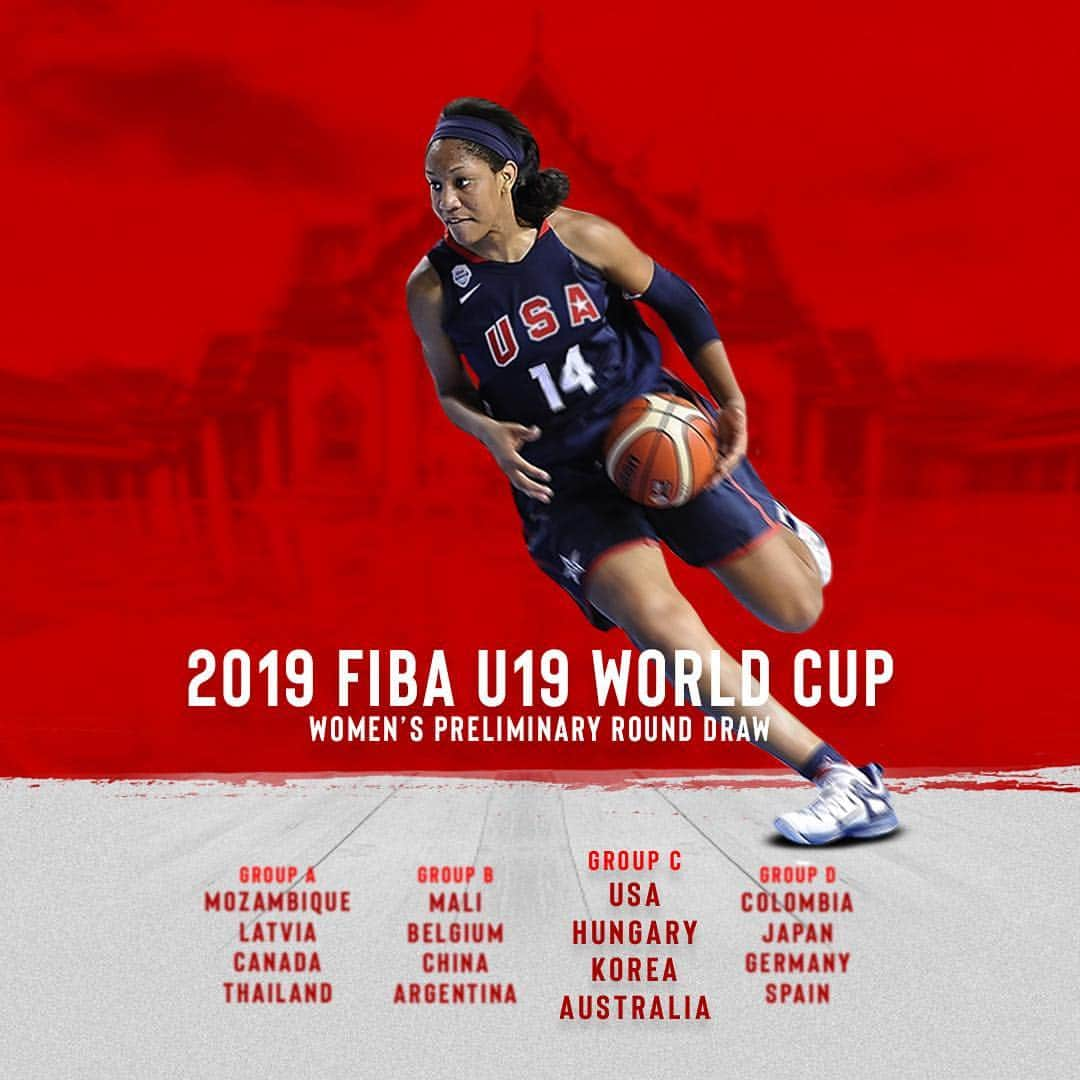 USA Basketballさんのインスタグラム写真 - (USA BasketballInstagram)「The USA U19 Women have drawn Australia, Korea & Hungary for the 2019 @fiba World Cup in Thailand 🤞🏼」3月21日 0時52分 - usabasketball