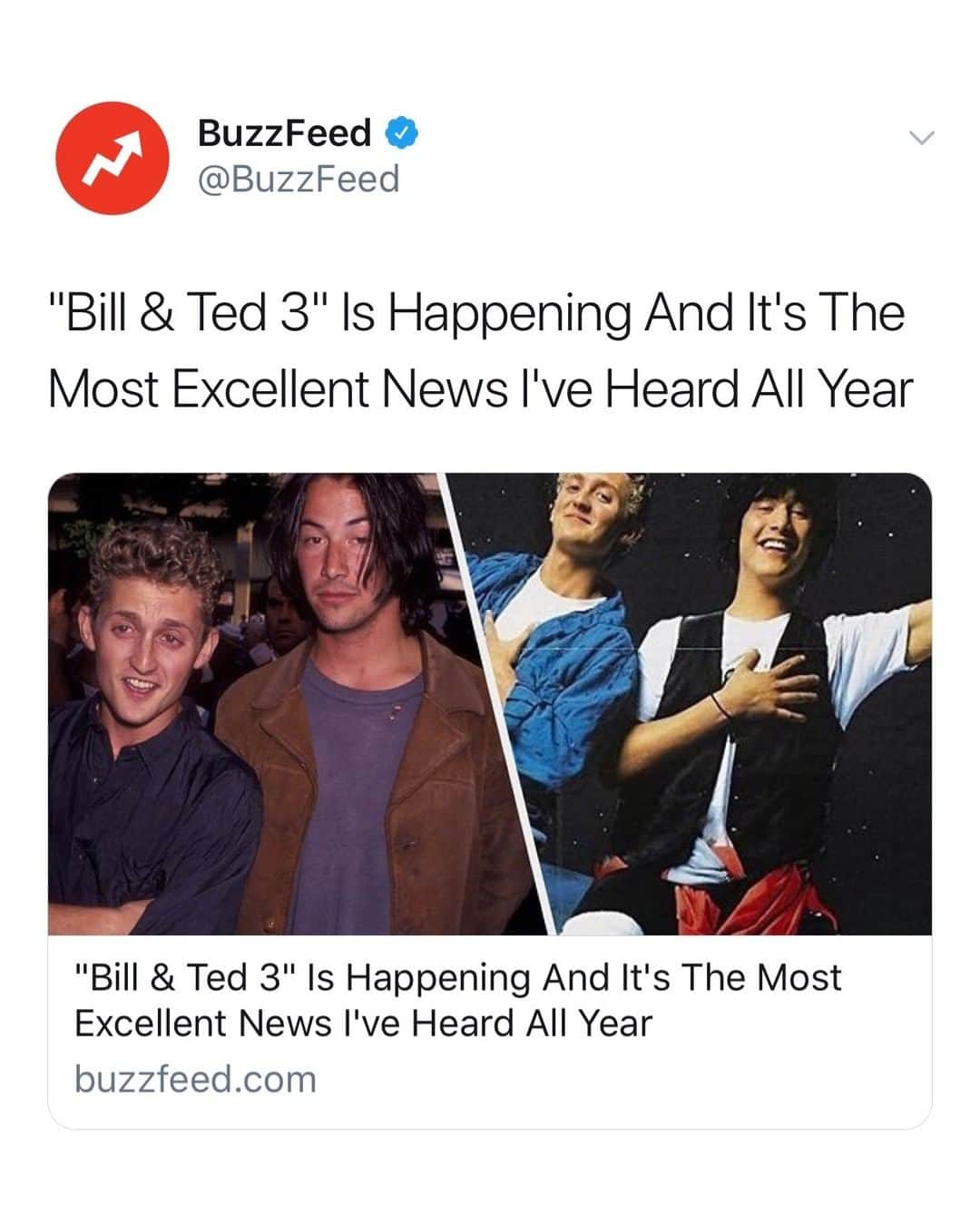 BuzzFeedさんのインスタグラム写真 - (BuzzFeedInstagram)「"Bill & Ted 3" is officially happening! Here's everything we know about the Wyld Stallyns’ upcoming adventure. 🎸Link in bio」3月21日 1時45分 - buzzfeed