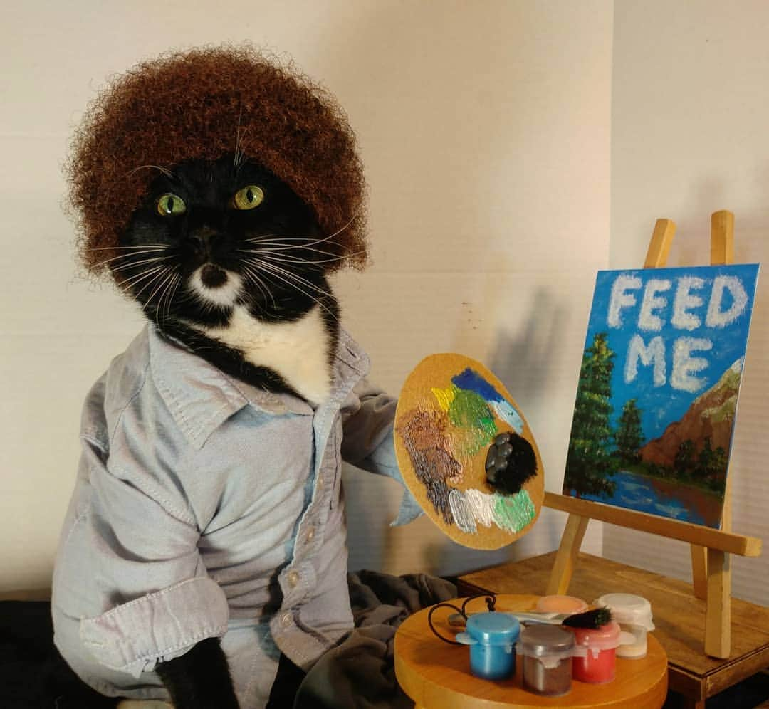 猫コスプレさんのインスタグラム写真 - (猫コスプレInstagram)「"It’s so important to do something every day that will make you happy.” ― Bob Ross  #BobRoss #TheJoyOfPainting #Happy #InternationalDayOfHappiness #BobRossCosplay #CatCosplay #inspirationalquotes #quotes #cosplay #Positivity」3月21日 3時33分 - cat_cosplay