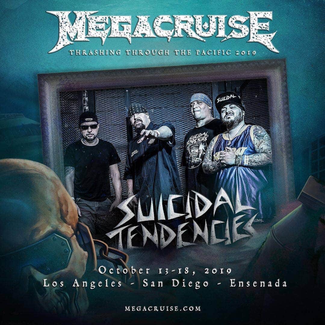 Megadethさんのインスタグラム写真 - (MegadethInstagram)「Receiving final directive from the bridge! Please welcome LA natives @suicidaltendencies to @themegacruise!! Book your cabin at: MegaCruise.com . #megadeth #booknow #cruise #suicidaltendencies #megacruise #announcement」3月21日 5時53分 - megadeth