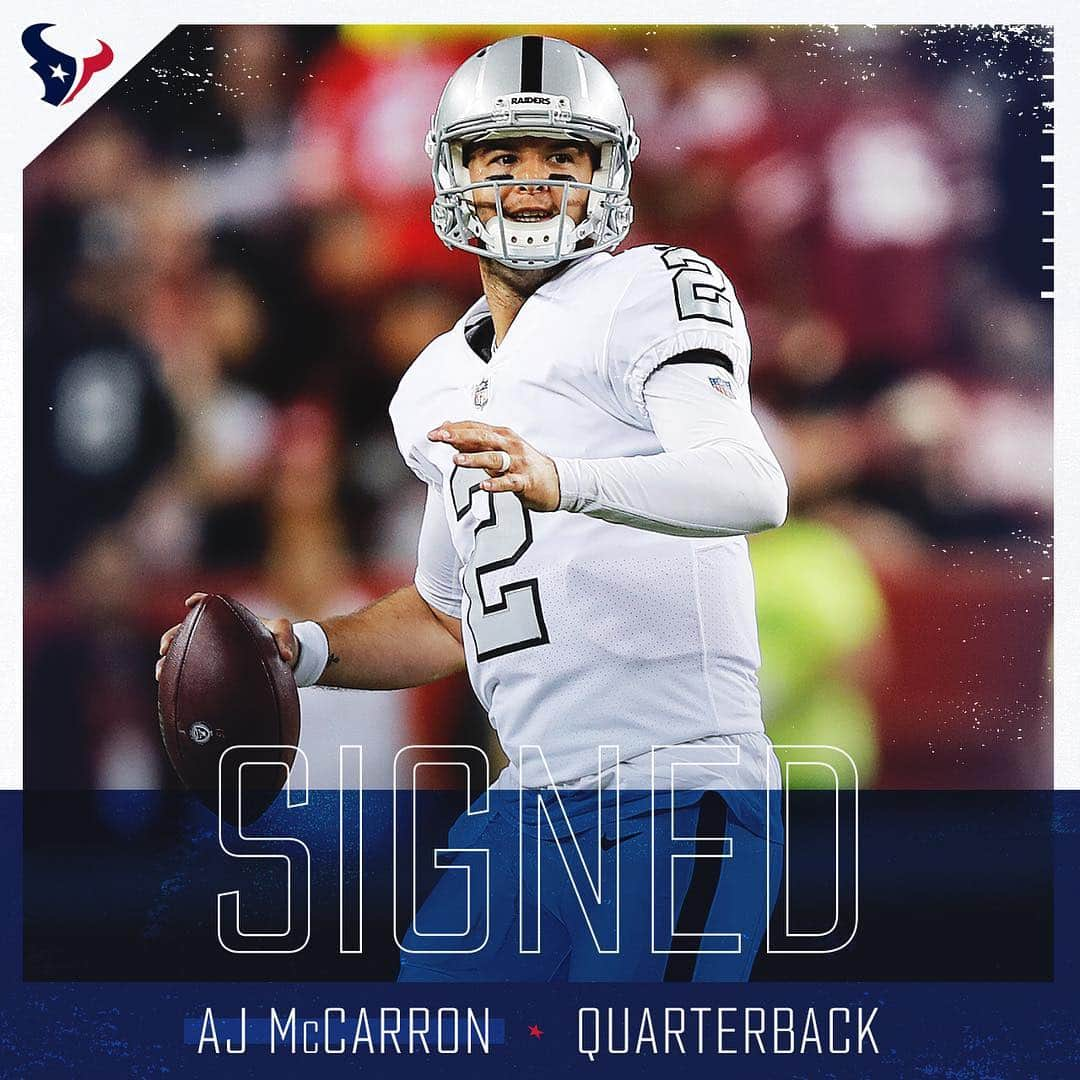 ヒューストン・テキサンズさんのインスタグラム写真 - (ヒューストン・テキサンズInstagram)「The #Texans have signed QB AJ McCarron. Welcome to Houston, @ajmccarron!」3月21日 6時19分 - houstontexans