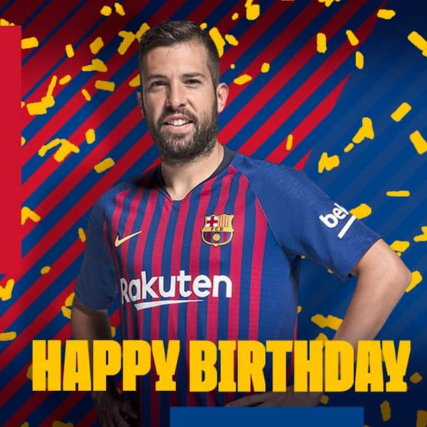 FCバルセロナさんのインスタグラム写真 - (FCバルセロナInstagram)「🎂 Hoy Jordi Alba cumple 30 años ¡Felicidades! 🎉 🎁 Happy Birthday! 🎈 Per molts anys!」3月21日 18時00分 - fcbarcelona