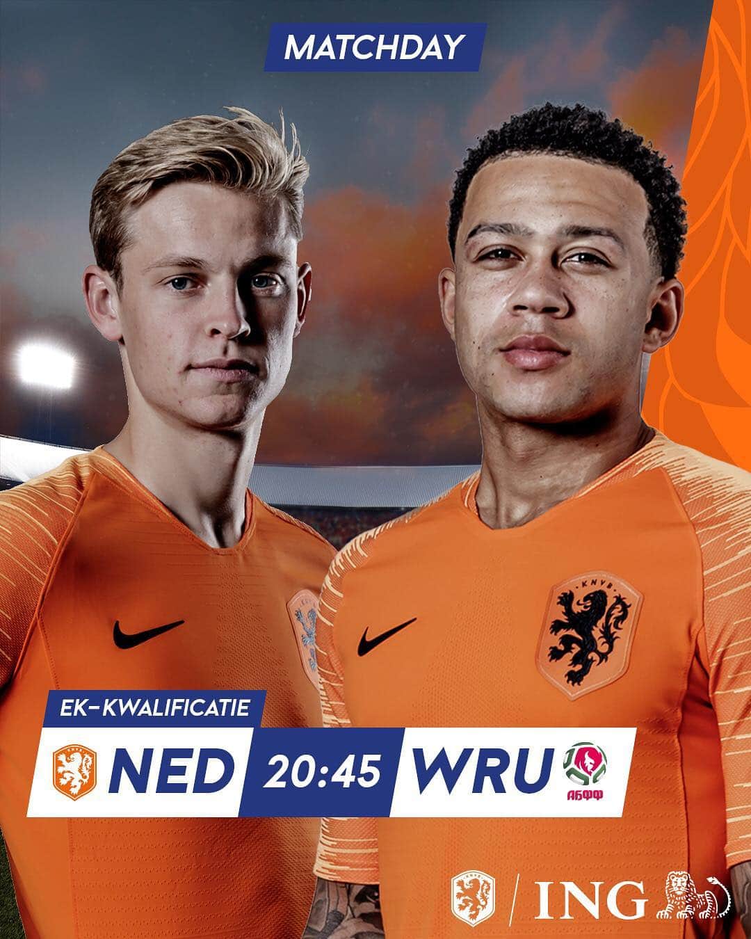 サッカー オランダ代表チームさんのインスタグラム写真 - (サッカー オランダ代表チームInstagram)「🦁 H E T  B E G I N T  N U ! 🦁 #nedwru #matchday #euro2020 #ekkwalificatie #nederlandselftal #hetbegintnu #onsoranje」3月21日 15時46分 - onsoranje