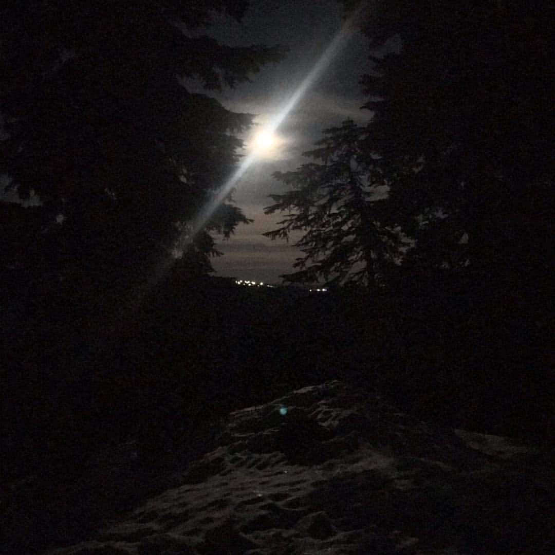 シャロン・ローレンスさんのインスタグラム写真 - (シャロン・ローレンスInstagram)「#supermoon snowshoe hike on @grousemountain with @thejoellecarter @azizascott @michael_greyeyes  #superwormmoon  #soulfood  #vancouver」3月21日 16時24分 - sharonelawrence