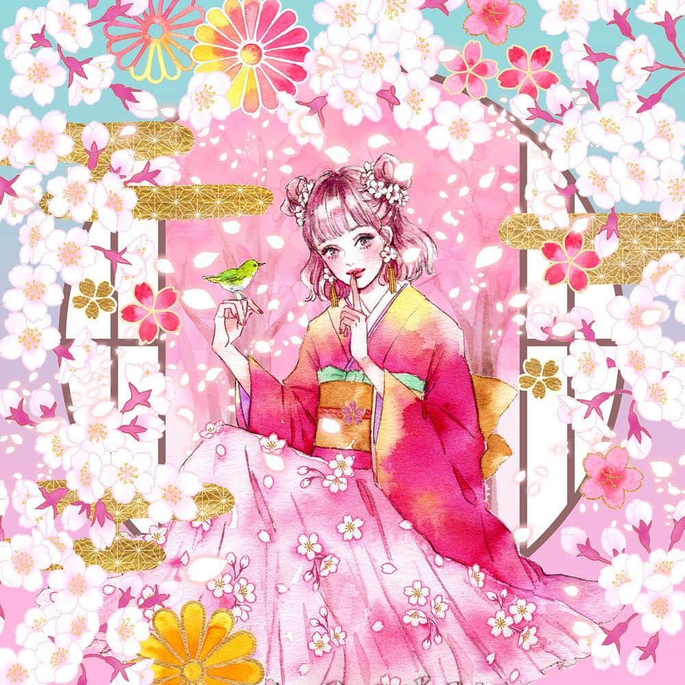 miya(ミヤマアユミ)さんのインスタグラム写真 - (miya(ミヤマアユミ)Instagram)「桜の妖精をテーマにフォトスポット用イラストを描かせて頂きました🌸  今日から4/3(水)まで東急百貨店たまプラーザ店さま1階センターコートにて大きなパネルが展示されています。お店の前は桜並木だそうです。 お近くの方は是非お花見がてら撮影していって頂けたら嬉しいです📸  桜フォトスポットの写真に #たまプラーザ店ミヤマアユミ #miyaプレゼント のハッシュタグをつけてInstagramに投稿するとプレゼントが当たるキャンペーンも開催されるそうなので是非🌸(詳細は3枚目ご覧ください) https://www.tokyu-dept.co.jp/tama-plaza/news/detail.html?id=631  #artwork #watercolor #水彩 #art #illust #illustration #draw #illustrator #イラスト #イラストレーター #手描き #手書き #アナログ #アナログイラスト #ガールズイラスト #miyamaayumi #ミヤマアユミ #pink #ピンク #love #sweet #花 #flower #桜 #さくら #cherryblossom」3月21日 16時35分 - miya78pic