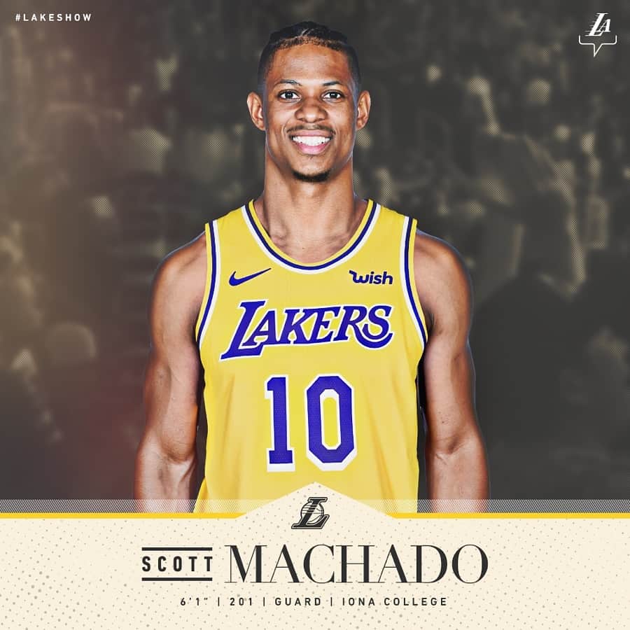 Los Angeles Lakersさんのインスタグラム写真 - (Los Angeles LakersInstagram)「The Lakers have signed guard @_scottmachado to a 10-day contract.  Machado ranks second in the NBA G League with 8.0 assists per game, adding 16.4 points, 3.4 rebounds and 1.1 steals in 45 contests (25 starts) this season. The reigning G League Player of the Week has averaged 22.3 points (.471 FG%), 13.3 assists, 4.5 rebounds and 2.8 steals in his last four games, all victories for the South Bay Lakers. On March 11 at Wisconsin, Machado notched a career- high 40 points (14-22 FG, 4-10 3FG) with a season-high 16 assists, seven rebounds and three steals.」3月22日 2時36分 - lakers