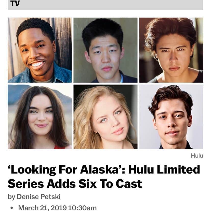 ランドリー・ベンダーのインスタグラム：「Here we go!!!!! 🖤 It’s actually wild how much @johngreenwritesbooks has impacted my life and growing up. I already adore these people so much and we’re about to make something SO special!!! The care and thought going into this series is seriously unmatched. So grateful to be a part of it 🌼  #LookingforAlaska @hulu @paramounttv @fakeempireteam」