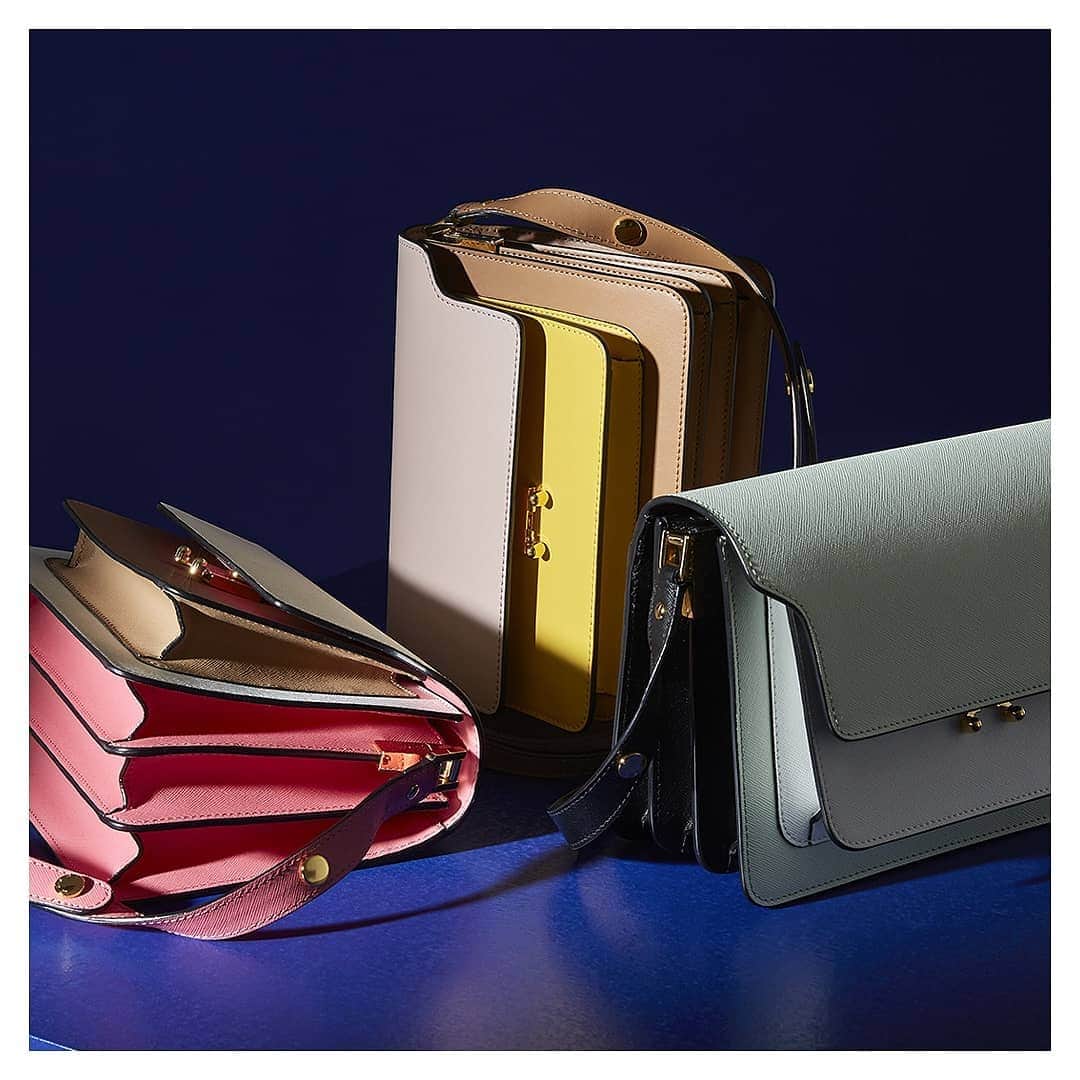 マルニさんのインスタグラム写真 - (マルニInstagram)「In detail: leather #MarniTrunk Bags featuring gold details and multiple pockets. Discover #MarniSS19 Collection on marni.com.」3月21日 21時03分 - marni