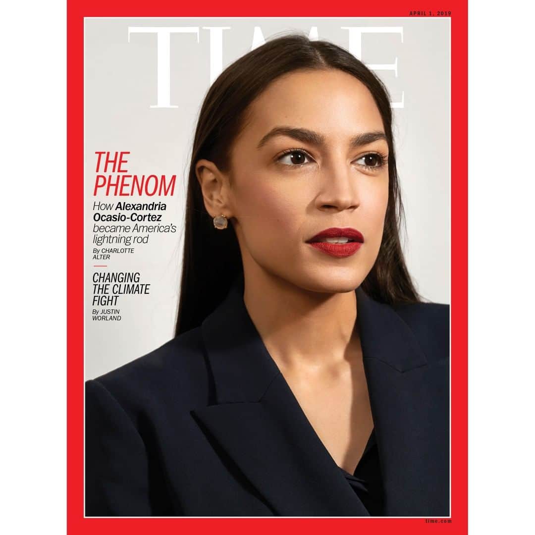 TIME Magazineさんのインスタグラム写真 - (TIME MagazineInstagram)「Wonder Woman of the left, Wicked Witch of the right, Alexandria Ocasio-Cortez has become the second most talked-about politician in America, after the President of the United States. Since beating 10-term incumbent Joe Crowley in the Democratic primary to represent New York’s 14th District last June, the 29-year-old former bartender has pressured 2020 presidential candidates into supporting her #GreenNewDeal, made campaign-finance reform go viral and helped activists banish Amazon from #Queens with a couple of tweets. No lawmaker in recent memory has translated so few votes into so much political and social capital so quickly, writes @charlottealter. #AOC represents one vision of the Democratic Party’s future. She’s a young Hispanic woman, three cornerstones of the party’s electoral coalition. She’s a democratic socialist at a time when confidence in capitalism is declining, especially among progressive millennials. The issues she ran on—Medicare for All, a federal jobs guarantee, abolishing ICE—are animating a new generation of Democrats. She’s a political phenomenon: part activist, part legislator, arguably the best storyteller in the party since @barackobama and perhaps the only Democrat right now with the star power to challenge @realdonaldtrump’s. Read this week's full cover story at the link in bio. Photograph by @collierschorrstudio for TIME」3月21日 21時40分 - time