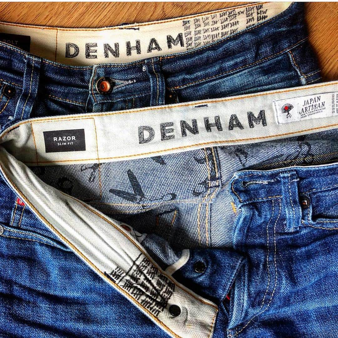 のインスタグラム：「Counting the days....Japanese denim worn and photographed by @indigo.snorter 👏🏼👏🏼 #japanesedenim #limitededition #madeinjapan  #denham #denim #jasondenham #thetruthisinthedetails」
