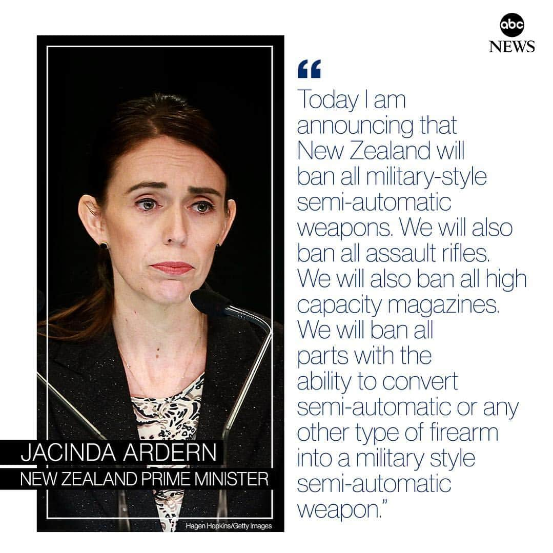 ABC Newsさんのインスタグラム写真 - (ABC NewsInstagram)「New Zealand Prime Minister Jacinda Ardern announces ban of all assault rifles after mosque shooting massacre. #christchurch #newzealand #guns #jacindaardern」3月21日 22時56分 - abcnews