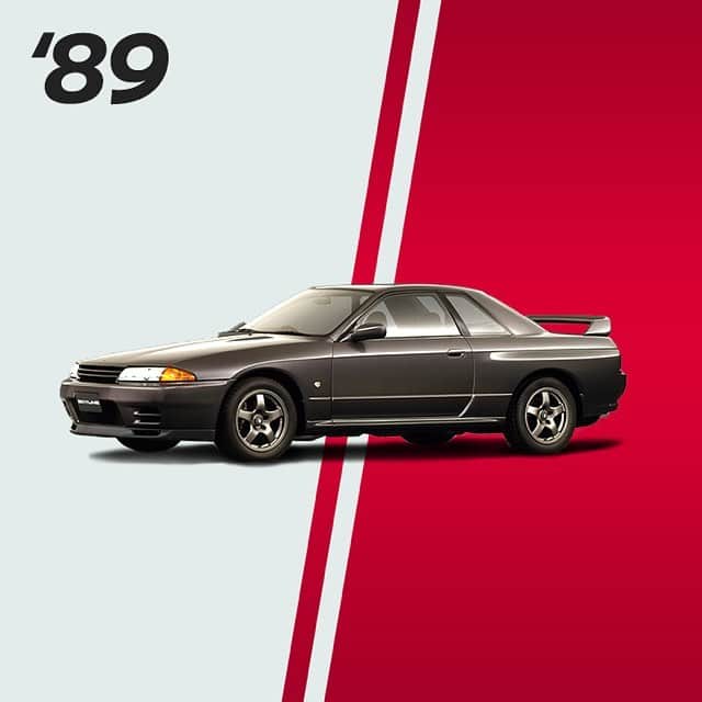 のインスタグラム：「With a specially designed engine and 6-cylinder DOHC twin turbo, the #Nissan GT-R #R32 was made to dominate races like no other contender before, earning it the nickname #Godzilla. #TBT #Heritage」